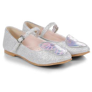 $175 Sophia Webster Little Girl's & Girl's Butterfly Metallic Flats